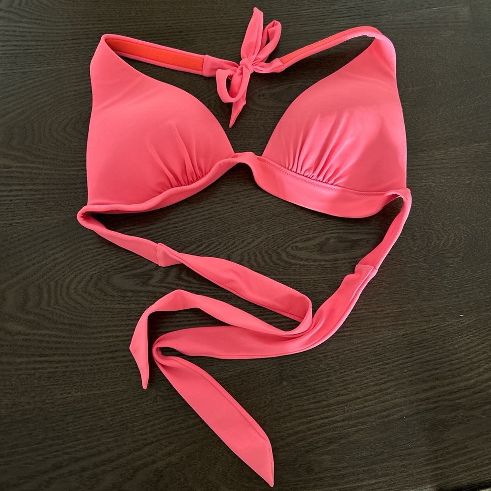 Pink Halter Bikini Top